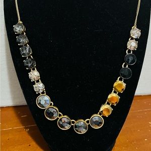 J. Crew Black Brulee & Mixed Crystal Necklace
